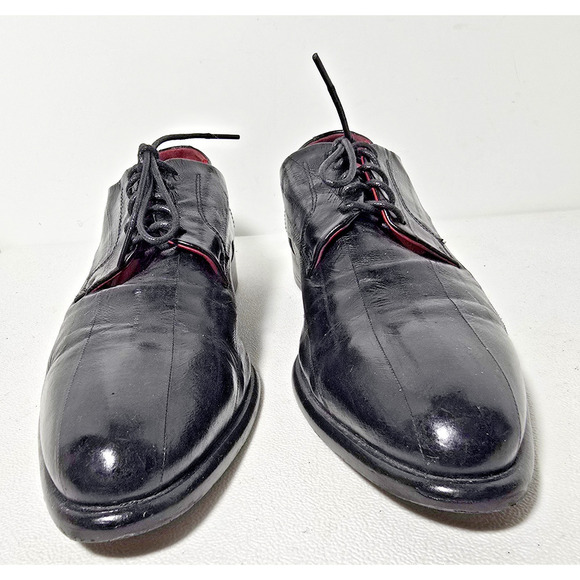 KENNETH COLE Collection Leather Oxfords Dress Shoes Sz 8 Men\'s Black Italy Made main image 11
